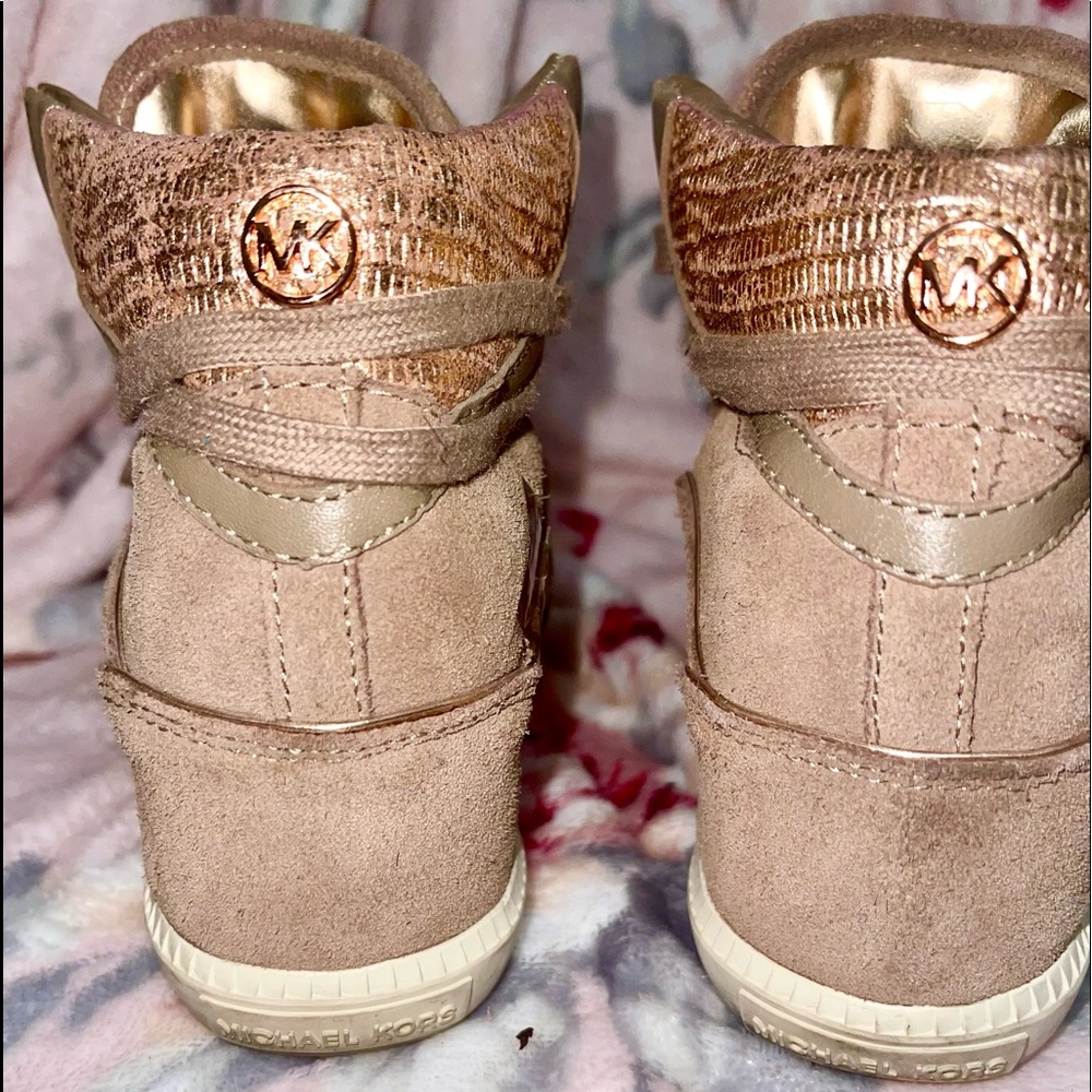 MK rose gold high tops